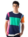 Playera Hombre Bloques Panel T Shirt