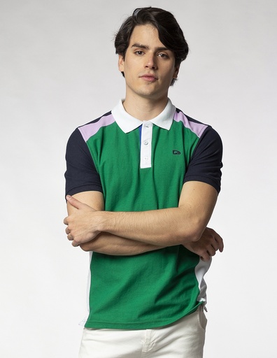 Playera Polo Hombre Bloques Colorblock Polo 2.0